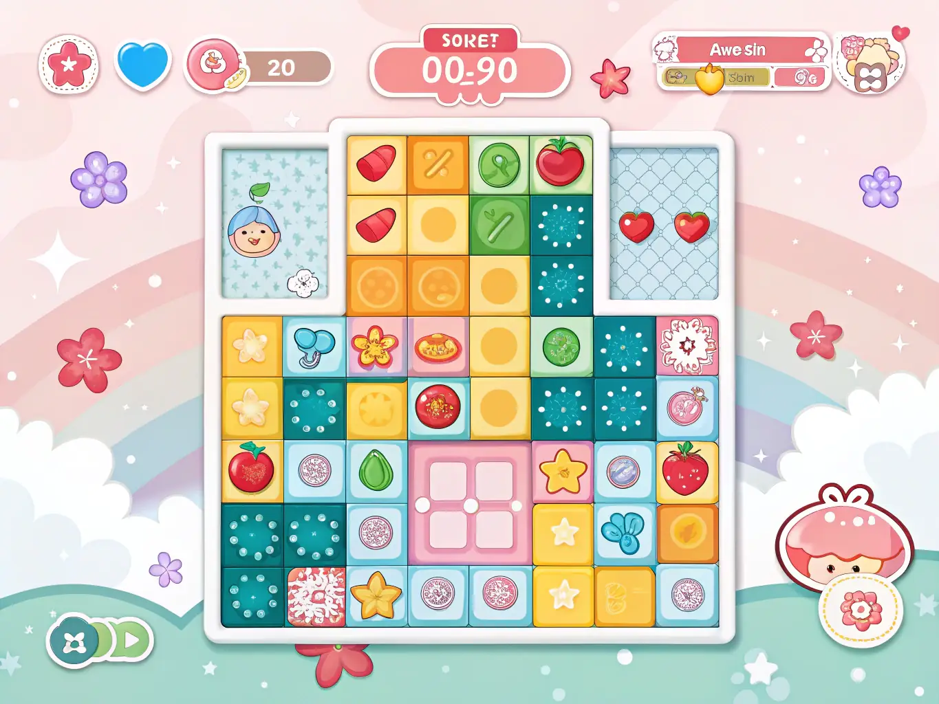 A visually appealing screenshot from a recently added puzzle game, featuring colorful elements and an engaging puzzle layout. The game interface is in German.