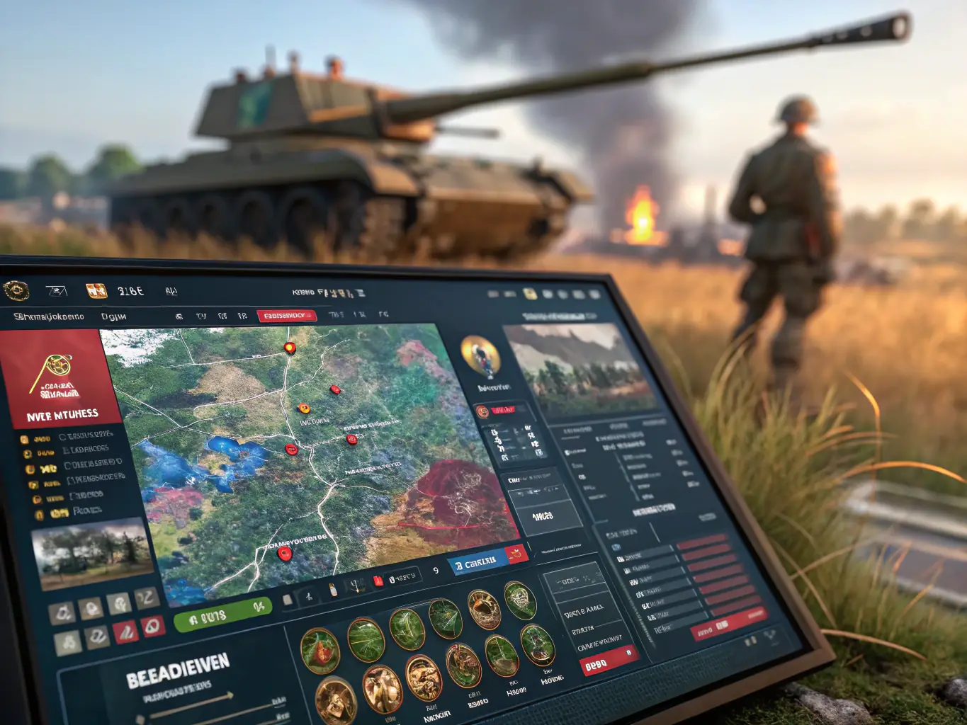 A captivating screenshot from a newly added strategy game, displaying a detailed game map and various strategic elements. The game interface is in German.